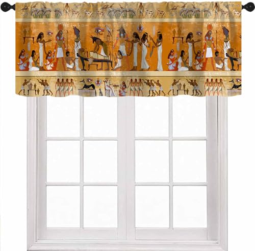 ShiTingYu Ancient Egyp Valance Curtains Abstract Murals Ancient Egyptian Cultural Artistic Patterns Window Valances for Holiday Party Living Room Bedroom Home Kitchen 54x18 Inch 1 Panel (Decor)