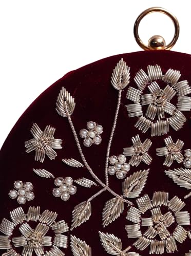 Image of THE TAN CLAN Shalimar Hand Embroidered Clutches for women Purses Luxury Evening Handbags for ladies