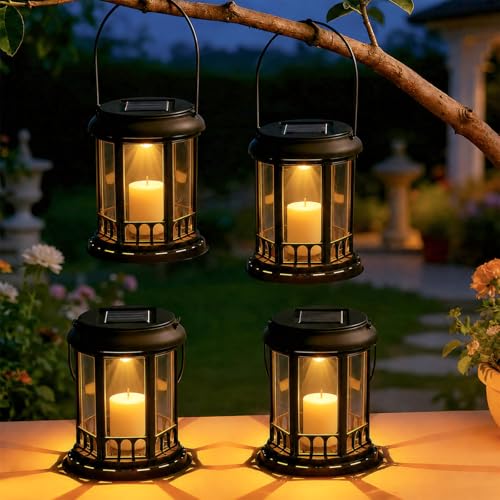 Lanterne solaire extérieur jardin bougie vacillante LED lampe de table