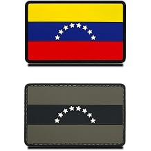 2 PCS 3D PVC Rubber Venezuela National Flag Patch, Heavy Duty and Solid Material, Hooked Backing Tactical Venezuelan Emblem Patch for Clothes Backpack Uniform Vest Biker Travel