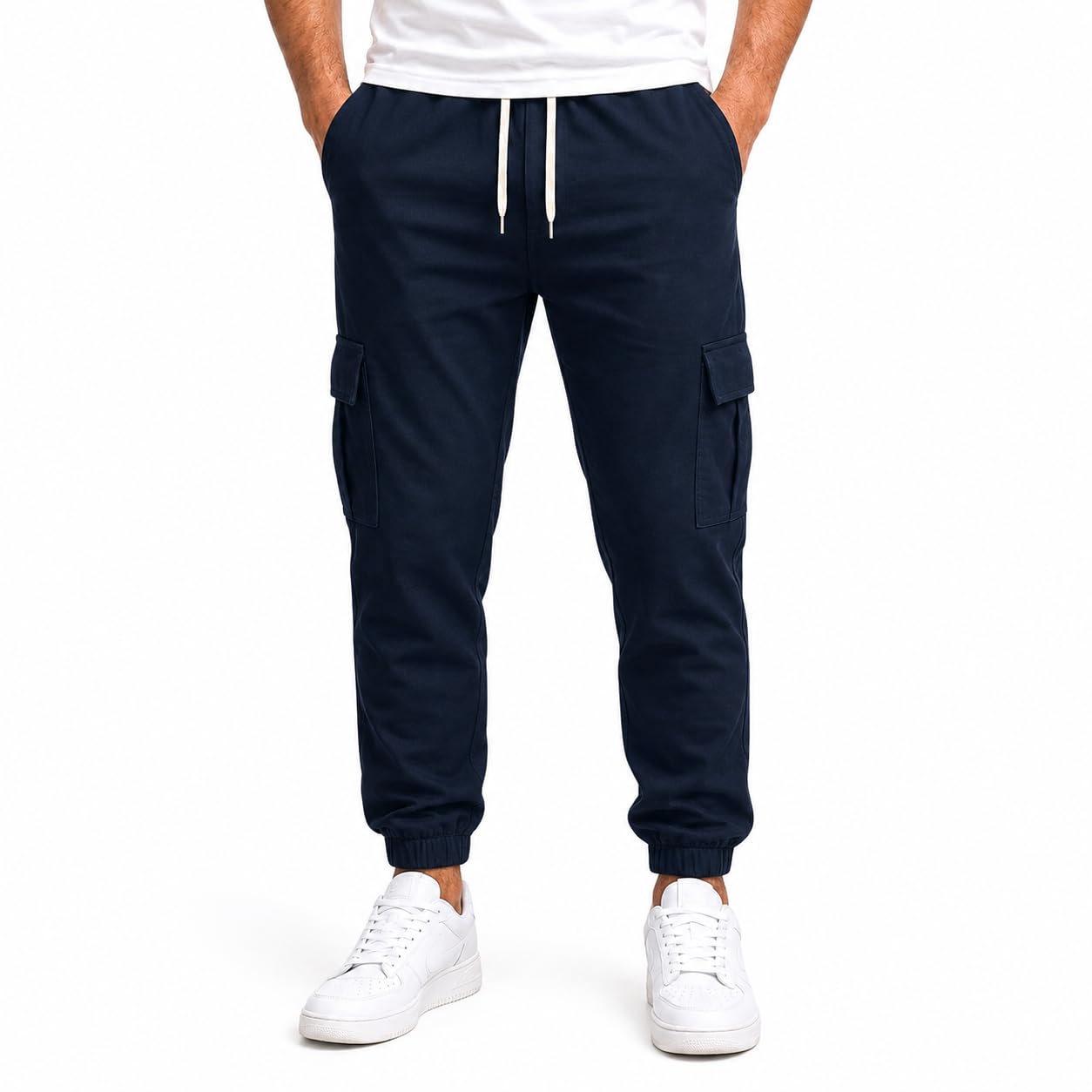 FLORARA Men’s 4 Way Lycra Stretchable Cargo Pants | Multi-Pocket Joggers for Men | Comfortable Casual Track Pants for Gym, Travel & Everyday Wear