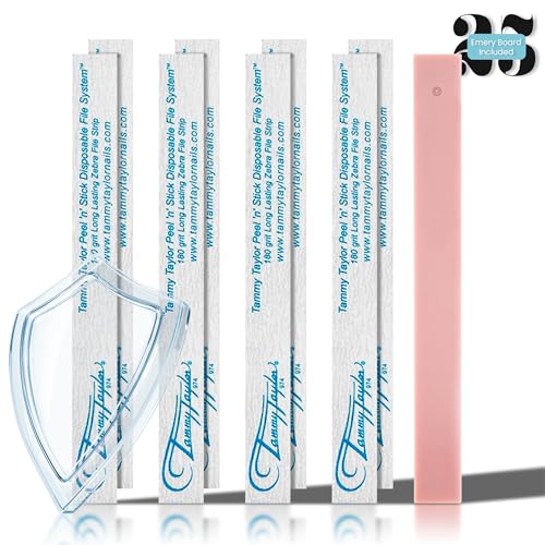 Tammy Taylor 180 Grit Emery Boards for Natural Nails, 100/180 Limas para Uñas, Professional Finger Nail Files for Women, Manicure Tools, Salon Art Supplies & Accessories, Disposable Fingernail File