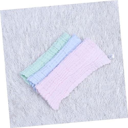 VANZACK 5Pcs Solid Color Bibs Cotton Face Towels Multilayer Square Towels for Teething Lightweight and Quick Drying Random Colors for Boys4