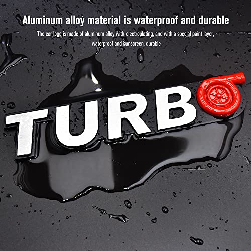 Nawpheki Creative Turbo Emblem Decal, Universal Chrome Metal Premium 3D Racing Sport Badge Turbo Sticker Power Nameplate Fit All Car Models #TOP2