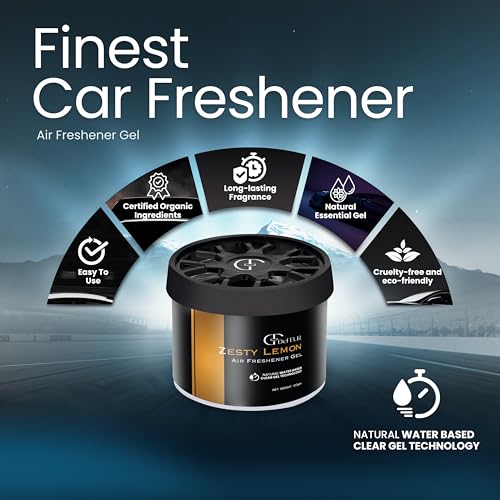 Image of Zesty Lemon Perfume - Gel Car Air Freshener (120) | Gel Lasts up to 45 days | Car Accessories