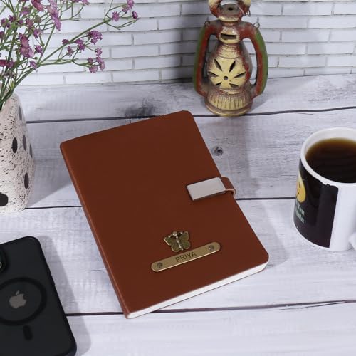 Image of ncgifts personalized diary | Personalized A5 Size Hardcover Diary with Name - Customized Notebook Daily Planner Notepad with 200 Ruled Pages for Corporate Gifting and Personal Use