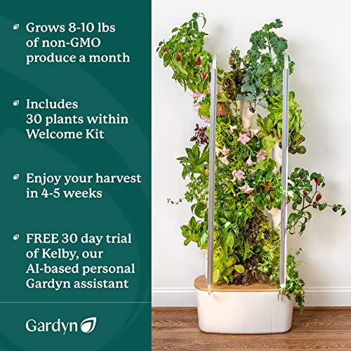 Gardyn 2.0 Hydroponics Growing System Indoor Garden Vertical Garden Planter | 30 Non-Gmo Indoor Plants, Herbs & Vegetables Indoor Gardening System - Led Grow Lights | No Soil, Grow Tent Or Green House #TOP1