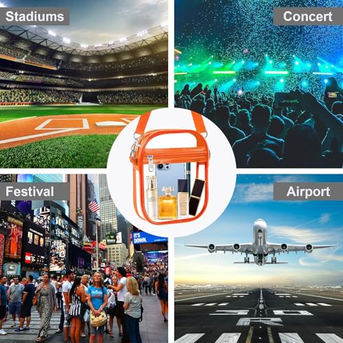 Image of Fibrdoo Clear Crossbody Purse Bag, Clear Bag Stadium Approved with Front Pocket for Concerts Sports Festivals