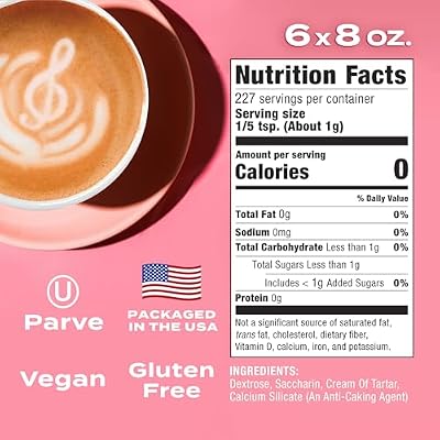 Sweet'N Low Zero-Calorie Sweetener, Contains Saccharin, Sugar Substitute, Keto, Vegan, Gluten-Free, Great for Cooking, Baking, Coffee, Tea, Hot/Cold Beverages, 8oz Box (Pack of 6), Strawberry