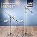 Hola! Music Microphone Stand, Tripod Boom Arm Floor Mic Stand w/Adjustable Height for Home, Studio, Office or Stage Use - Standard Clutch Single Unit