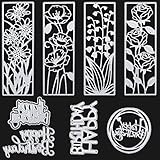 VEGCOO Die Cutting for Card Making, 8 Pcs Metal Happy Birthday Card Making Supplies & Flower Cutting Dies, DIY Embossing Machine Dies for Card Making Decoration for Scrapbook/Crfat/Album