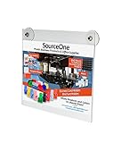 Source One Large 11 x 8.5 Inches Sign Holder Glass Window Mount with 2 Suction Cups (S1-Glass-1185)
