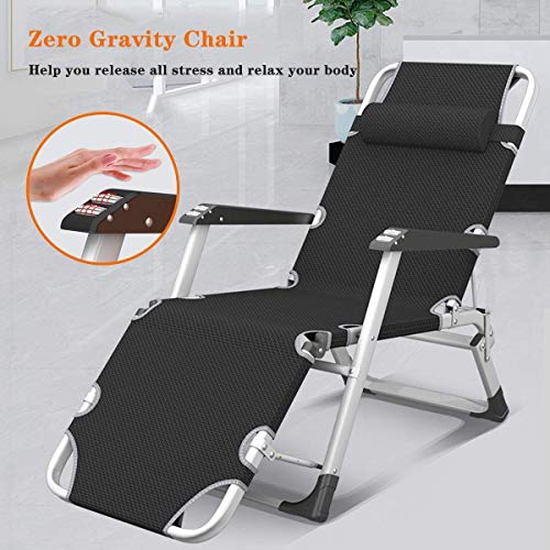 Chaise pliante noire imperméable avec dossier réglable multiposition - 8