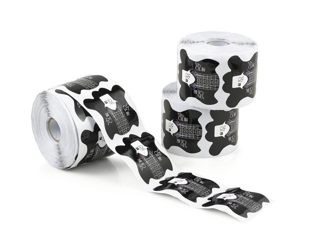 Tones 300 Pcs/Roll Pro Nail Form Stickers - Clear Art Nail Guide Form - Acrylic UV Gel Extension Stencil - Manicure Tools (Small)