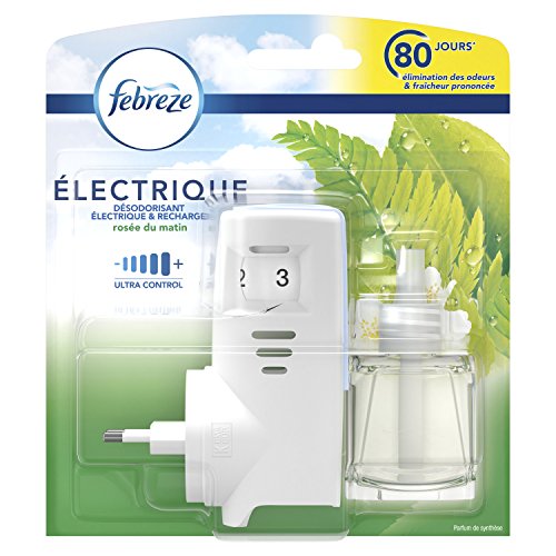 Febreze Diffuseur Électrique Kit Prise + 1 Recharge, Rosée Du Matin, 20 ml