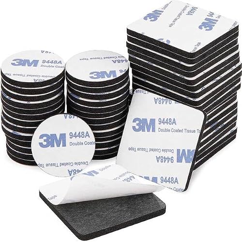 Easylife Double Sided Sticky Pads, Pack of 50 Heavy Duty Adhesive Strips, 30 x Square 4x4cm, 20 x Round (Dia. 3cm), Black - Fully Guaranteed