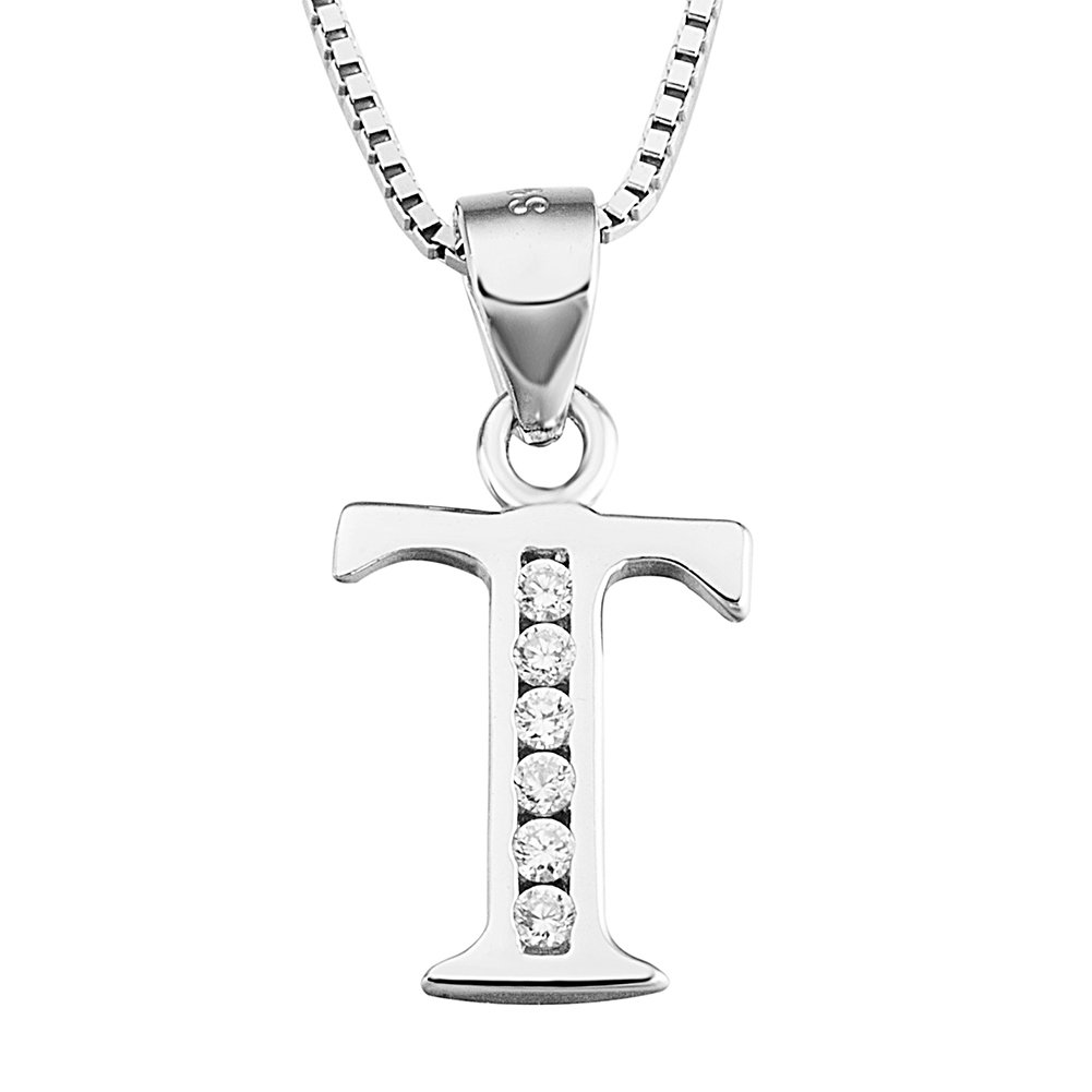YFN Initial Pendant Necklace Sterling Silver with Cubic Zirconial 26 Letter Alphabet Jewelry Gifts for Women
