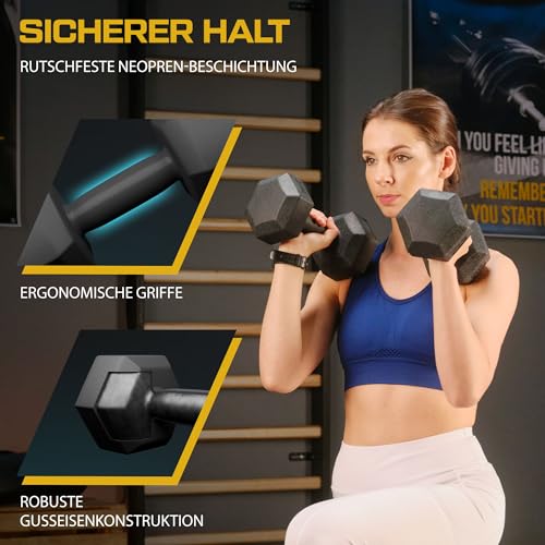 Hanteln Set | Kurzhanteln 2er Set 2 kg-20 kg | Hanteln Frauen & Männer Set Dumbbell Set – Bild 4