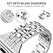 CTYBB Compatible with Apple Watch Band 38mm 40mm 41mm 42mm 44mm 45mm for Women, Rhinestone Metal Jewelry Wristband Strap Replacement for iWatch Bracelet SE Series 7/6/5/4/3/2/1