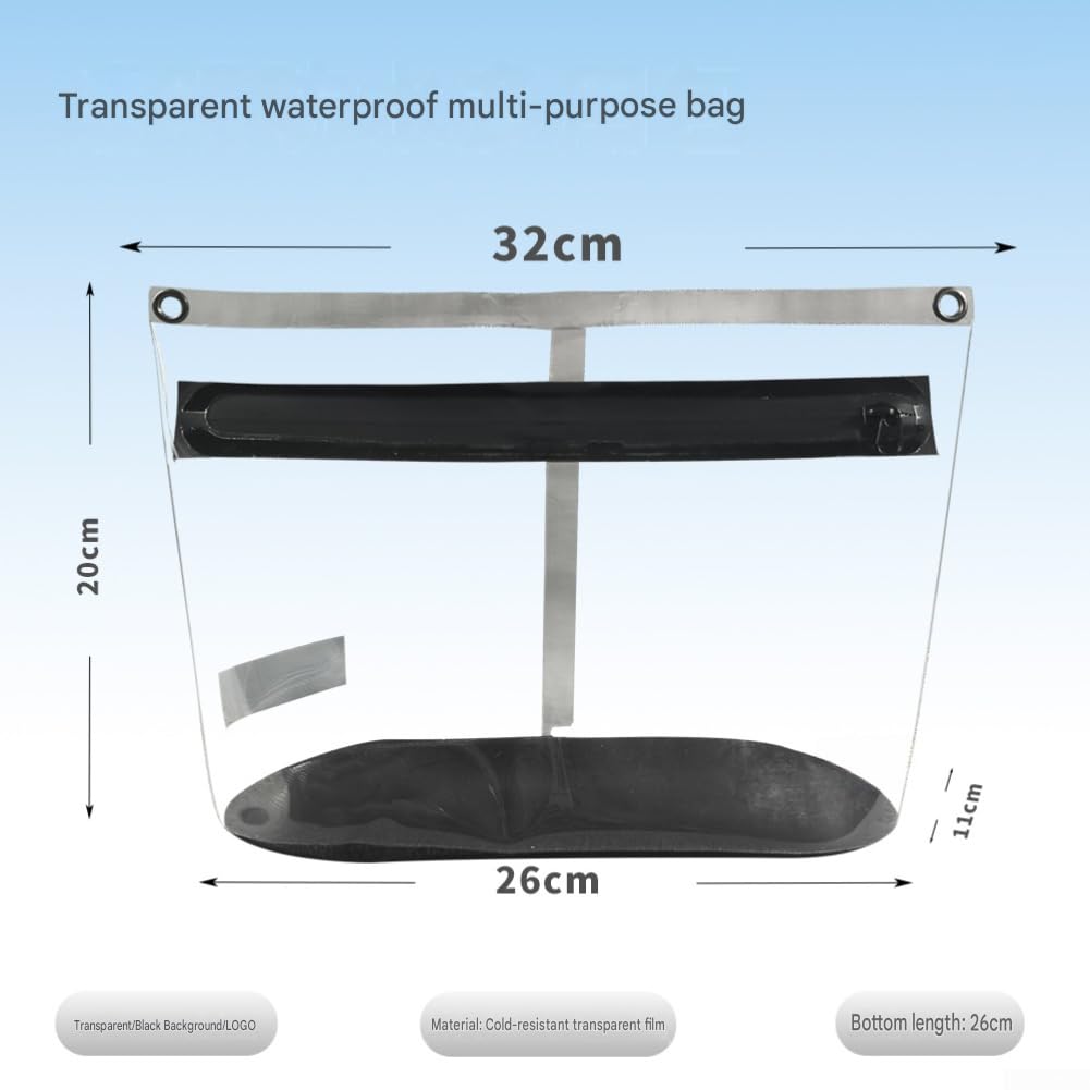 Borsa Cosmetica Impermeabile PVC 26x11x20cm con Tracolla(Transparent 32 * 26 * 20cm)