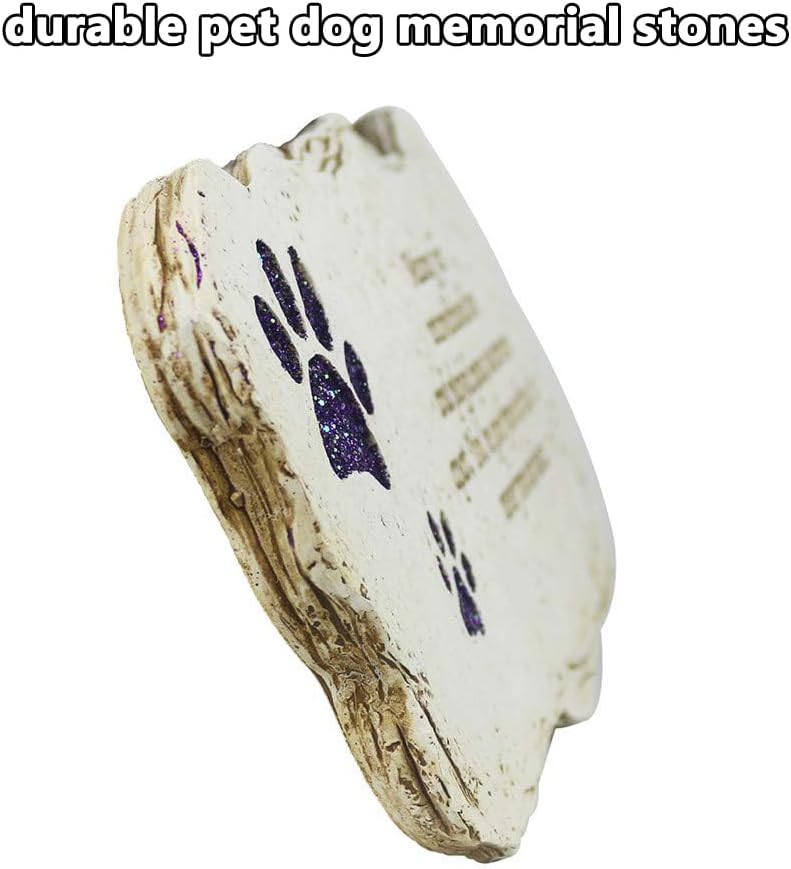 jinhuoba Shinning Paw Prints Pet Memorial Stones Headstones for Dogs or Cats, Resin Pet Grave Stone Plaques Tombstone Memorial Gifts Sympathy Gift for Loss of Dogs Outdoor