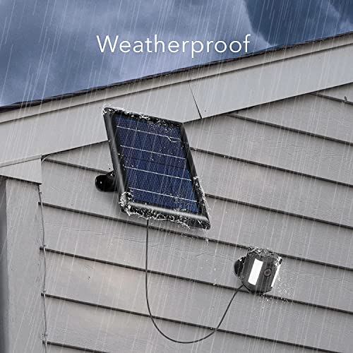 Wasserstein Solar Panel Compatible With Ring Spotlight Cam Plus/Pro/Battery, And Ring Stick Up Cam Battery - Includes Barrel Plug With Usb C Adapter - 2W 5V Charging (1-Pack, Black) #TOP6