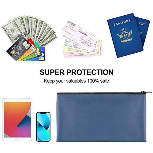 4 Pieces Money Bags With Zipper , 11X6.1 Inch Money Pouch, Bank Bag, Cash Bag , Check Wallet, Cosmetics(Navy) #TOP5