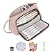 Produktbild Federmäppchen Große Kapazität,Multifunktions Briefpapier Beutel Make-up Tasche mit Halter für Schule & Büro Teenager Mädchen (Rosa)