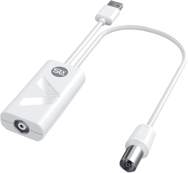 SLx 27815HSR TV Signal Booster Aerial Amplifier With Integrated 4G Filter USB Powered,White