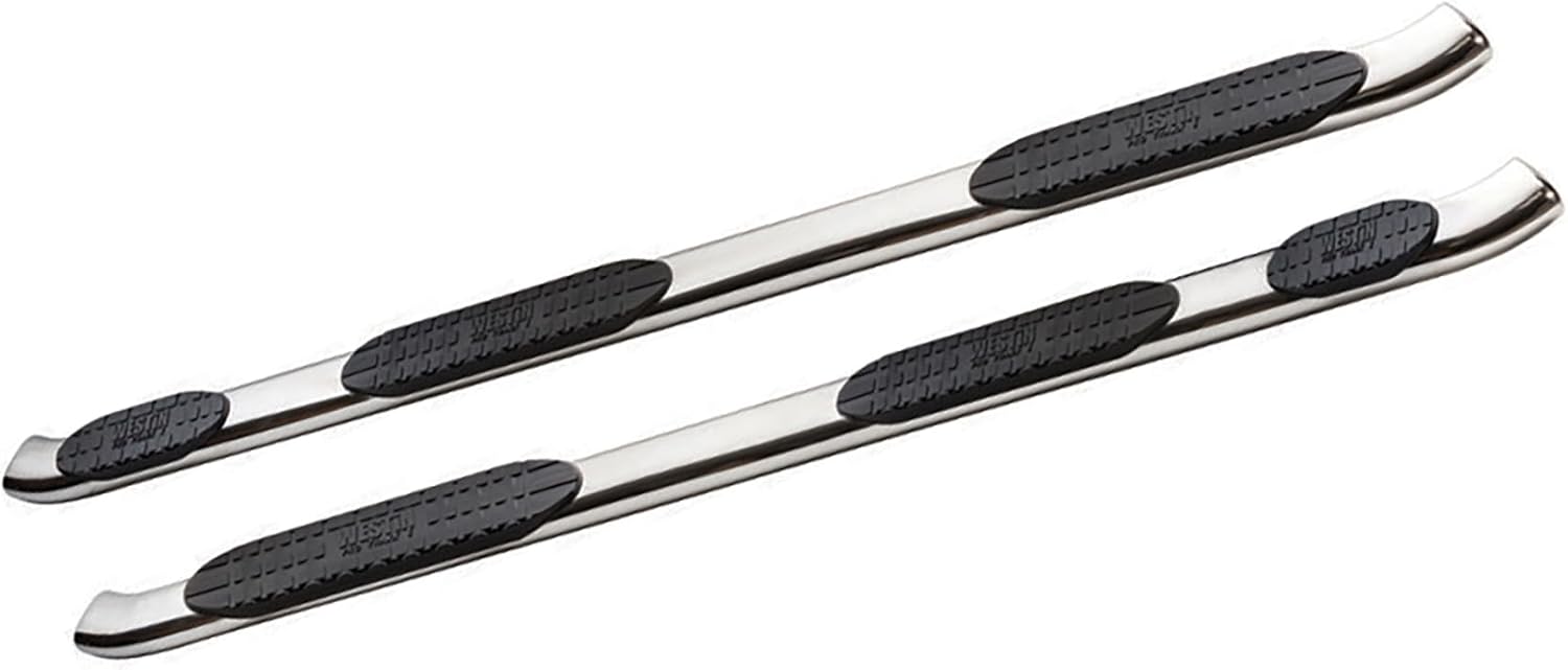 Westin 21-534590 PRO TRAXX 5 Oval Wheel to Wheel Nerf Bars fits 2007-2019 Silverado Sierra 1500 2500 3500 6'5" Bed & Dually 8' Bed Extended Cab (Exc 2007 Classic) Stainless Steel Pair