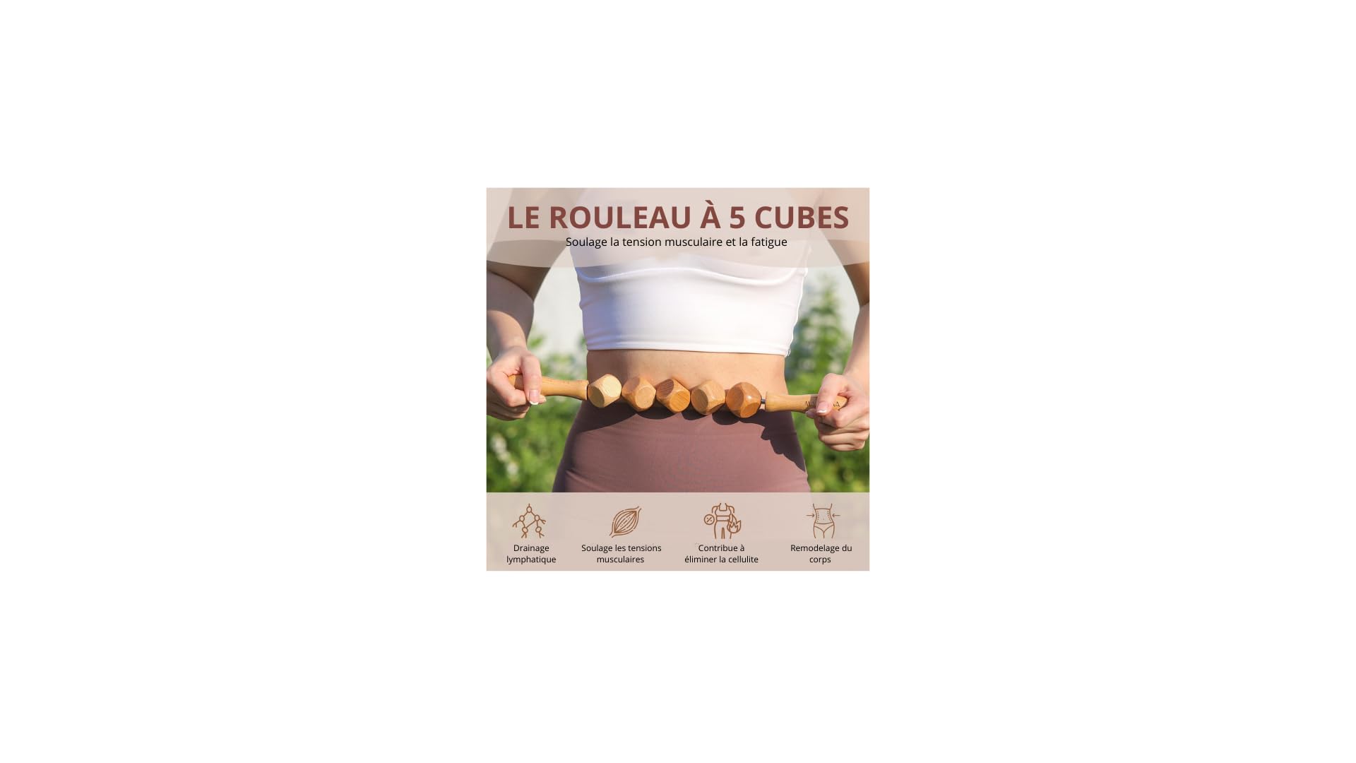 Kit complet de Maderothérapie 6 pièces en bois 100% naturel - Gua sha massage - masseur anti cellulite - dreinage lymphatique - rouleau de massage, venteuse cellulite, massage dos