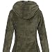 Sublevel Damen Teddyfleece-Jacke Mantel LSL-357 mit Kapuze ivy Olive M