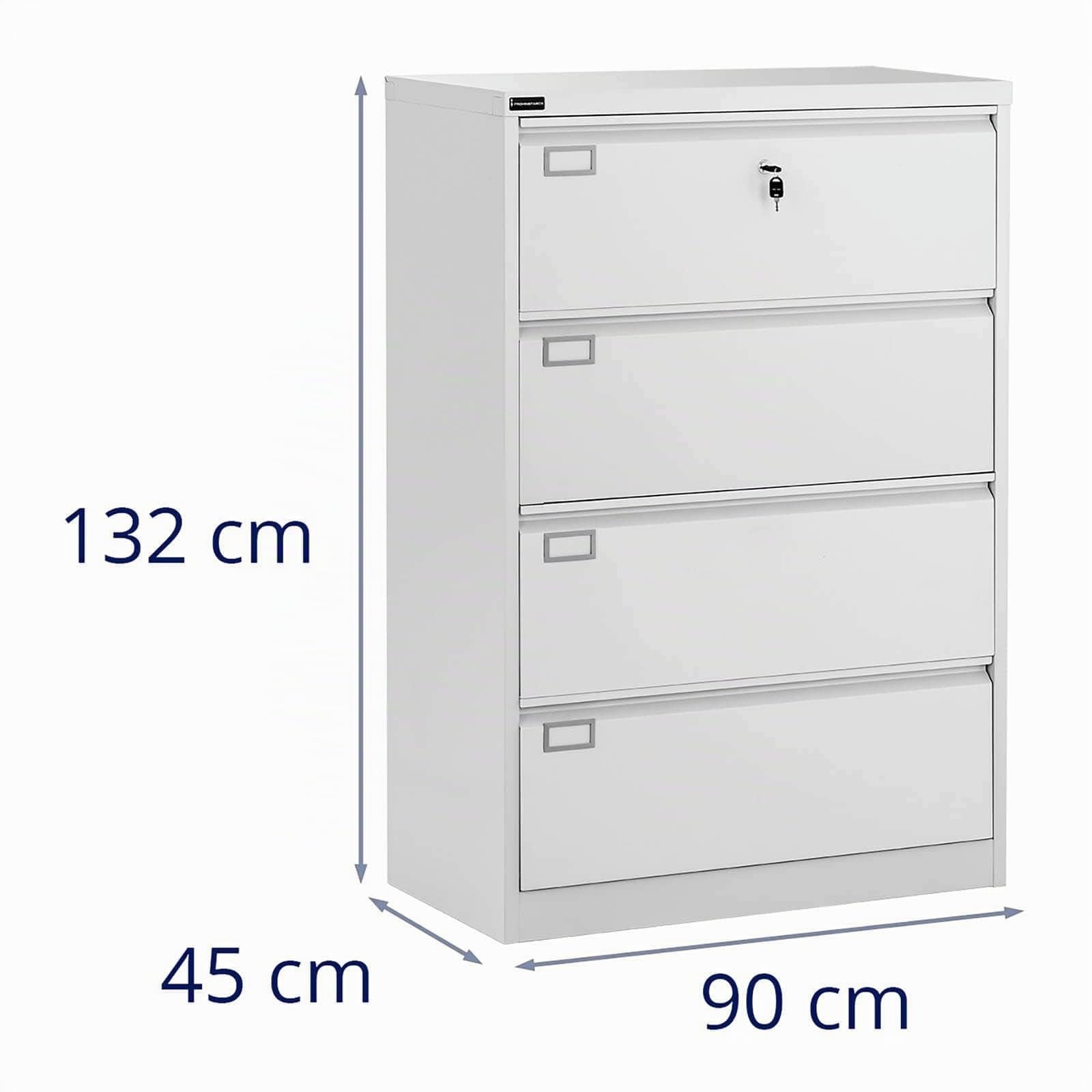 Fromm & Starck Star_MCAB_10 Hängeregisterschrank 132 cm 4 Schubladen Stahl 0,6 mm Mehrzweckschrank Aktenschrank Büroschrank Werkzeugschrank