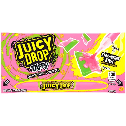 Juicy Drop Taffy Variety Pack, Assorted Flavors Sweet Chewy Candy With Sour Gel Pen, 2.36 Ounces, 16 Count #TOP3