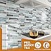 WOWSTAR 10-Sheet Peel and Stick Backsplash Tile for Kitchen, Back Splash Stick On Tiles for Kitchen Wall (Grey and Blue)