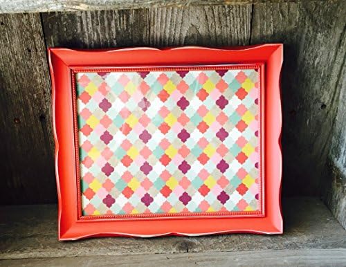 Scarlet Red French Country 8 x 10 Photo Frame - Ornate scrolled detailing - Distressed red Picture Frame