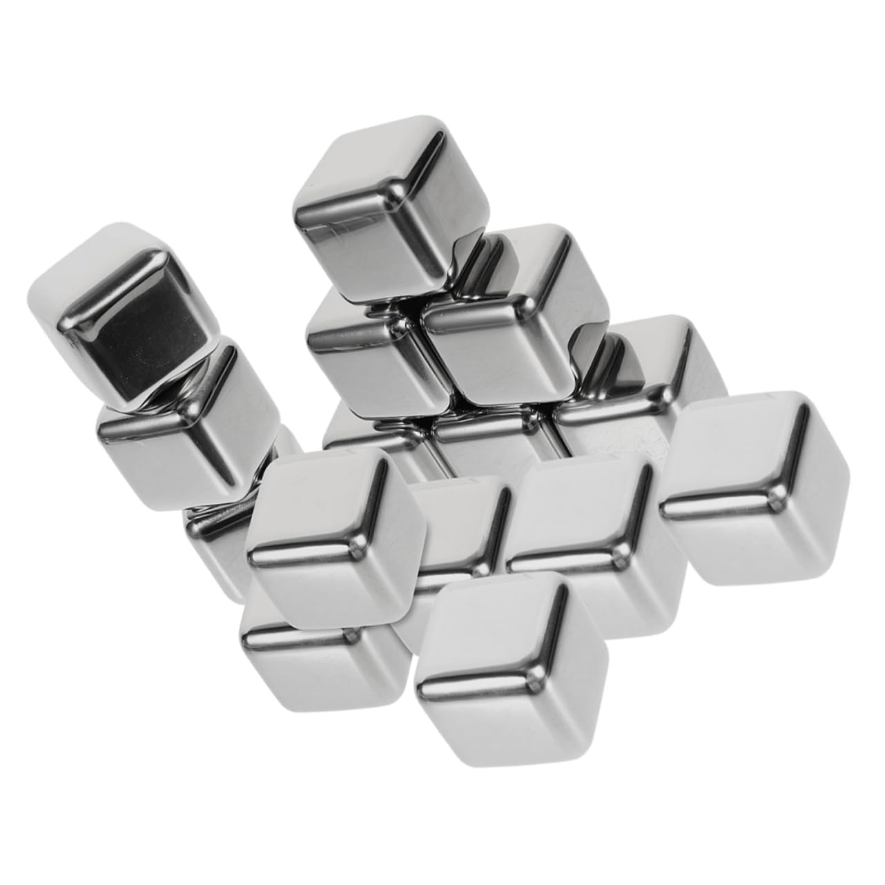 Cubitos de hielo de acero inoxidable para whisky, set de 15 piezas reutilizables