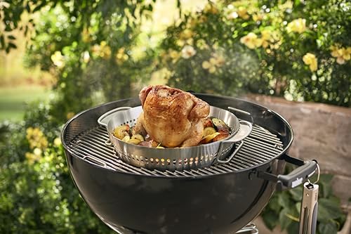 Weber Geflügelhalter Edelstahl für Gourmet BBQ System - saftiges Grillen von Hähnchen und Pute, spülmaschinenfest – Silber (8838)