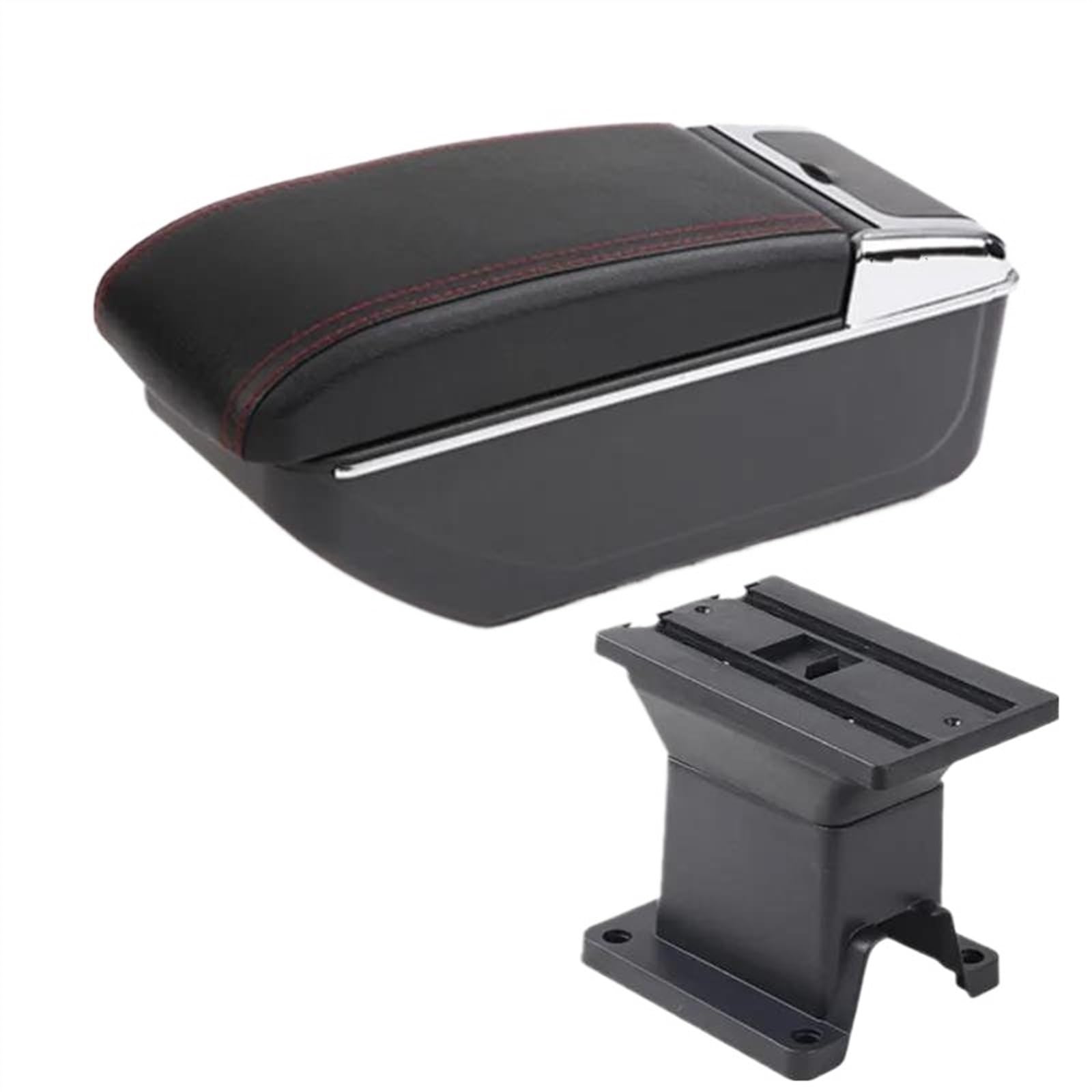 DYDGUTUFB Car Armrest Box Central Storage Box Interior Parts Center With USB Accessories For Toyota IQ (B1 red line NO USB)