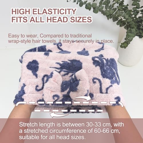 Jseng 3Packs Microfiber Hair Towel for Women - Quick-Drying, Super Absorbent Hair Wrap with Bow Design, Soft Hair Towel Turban for Curly Long Wet Hair — view 3
