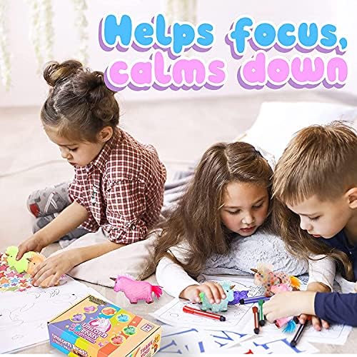 Unicorn Stress Balls for Kids, Adults, Sensory Toy Autism for Girls, 6 pack Unicorn Squishy Ball Stress Toy for Girls, Sensory Fidget Toy Water Bead Squeeze Ball, Calm Desk Toy for Office, School