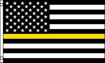 AES Thin Yellow Line American Flag 3x5 ft Security Guard Loss Prevention Tow Truck House Banner Double Stitched Fade Resistant Premium Quality