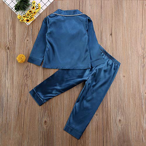Toddler Baby Girl Satin Silk Pajamas Long-Sleeve Pjs Sleepwear Loungwear Outfit Clothes Set(Long Sleeve4
