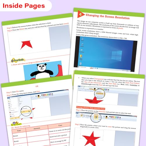 Image of Woodsnipe Beginner Computer Learning Book for Kids Age 6-8| Windows 10 | Class 3 & 4 | Computer , Uses, Parts, Features | Multiple Choice Questions | Quiz & Tests | Answers keys