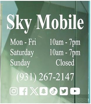 Business Hours Sign and Business Name Vinyl Decal Custom Professional Business Sign for Window and Door Custom Business Hours Stickers Decals