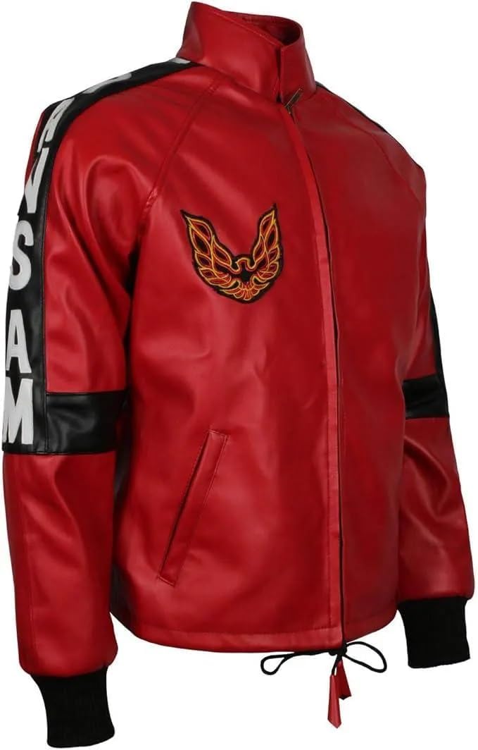 Burt Reynolds Smokey and The Bandit Out Red Synthetic Leather Jacket For Men's