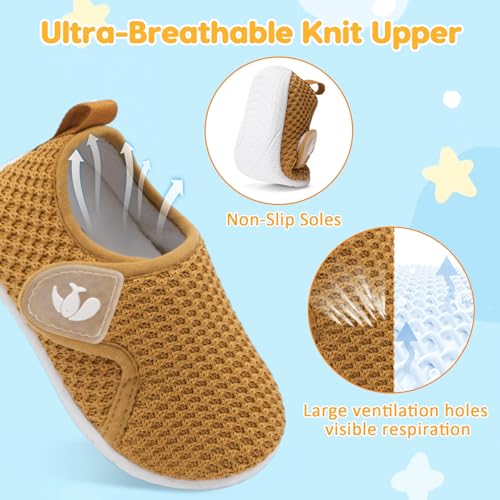 Image of FEETCITY Toddler Walking Shoes Slip On Toddler Shoes Boys Girls Kids Sports Sneakers Casual School Shoes Barefoot Shoes