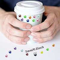 Vista 4 de 1000 piezas de 5 mm, cuentas de perla media con parte trasera plana, cuentas de perla redondas y medias de plástico para manualidades, Café AB