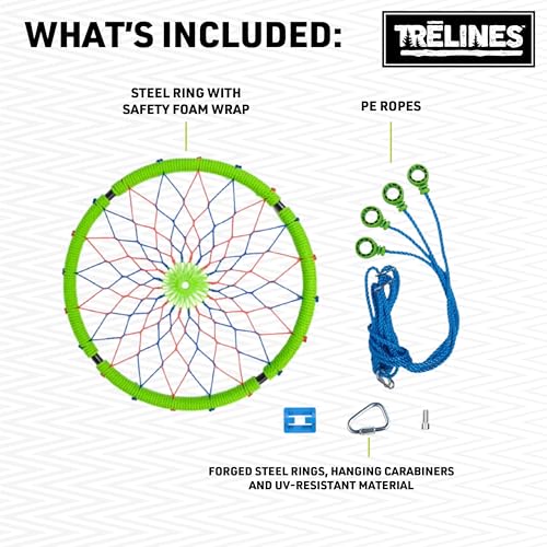 Trelines 40” Dreamcatcher Round Tree Swing – Colorful & Beautiful Backyard Swing for Kids Outdoor - Perfect for Family & Children Backyard Fun - Holds Over 500 lbs, Multiple Kids Capacity by Trelines - Image 6
