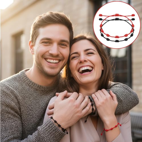 Sorcristy 20 PCS Red Good Luck String Bracelets, Adjustable 7 Knot Thread Bracelet Black Thread Bracelet for Protection and Good Luck, Hand-Woven Nylon Cord Jewelry for Women and Men (Red, Black) by Sorcristy - Used condition - Image 5